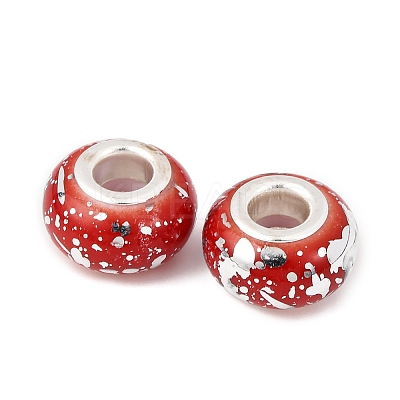 Opaque Resin Rondelle European Beads RESI-Z046-03J-1