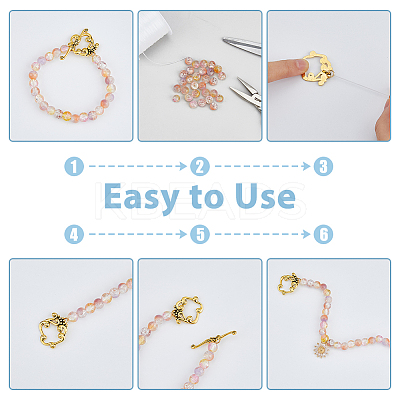 48Pcs 4 Colors Alloy Flower Toggle Clasps FIND-DC0004-35-1