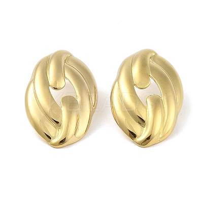 Ion Plating(IP) 304 Stainless Steel Stud Earrings for Women EJEW-B050-17G-02-1