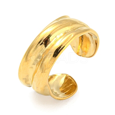 Real 18K Gold Plated Stainless Steel Cuff Earrings EJEW-D072-01E-G-1