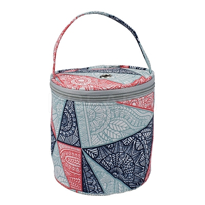 Oxford Zipper Knitting Bucket Bag with Handle PW-WG42386-01-1