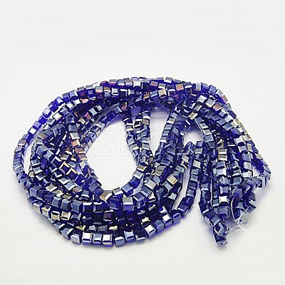 Electroplate Glass Beads Strands EGLA-D018-6x6mm-67-1