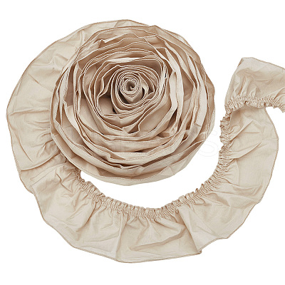 Cotton Pleated Lace Trim Ribbon OCOR-WH0097-25A-1