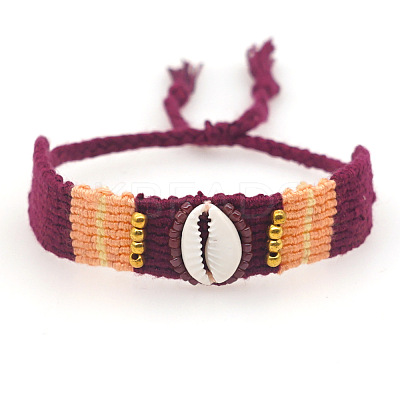 Unique Hand-Woven Cowrie Shell Adjustable Cord Bracelets for Women AO5455-4-1