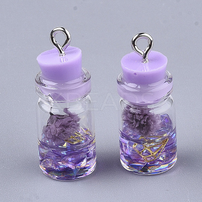 Glass Bottle Pendant Decorations X-GLAA-S181-05D-1