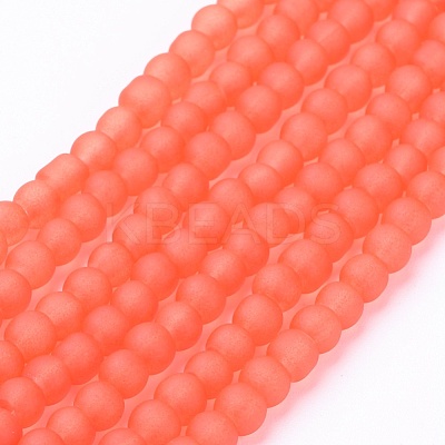Baking Paint Transparent Glass Bead Strands GLAA-S031-4mm-27-1