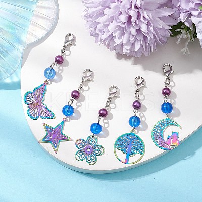201 Stainless Steel Filigree Pendant Decorations HJEW-JM02503-1