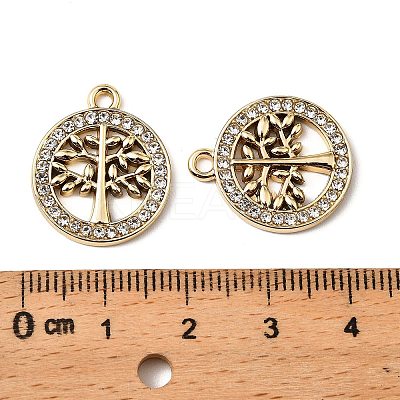 UV Plating Alloy Rhinestone Pendants FIND-A054-08G-1