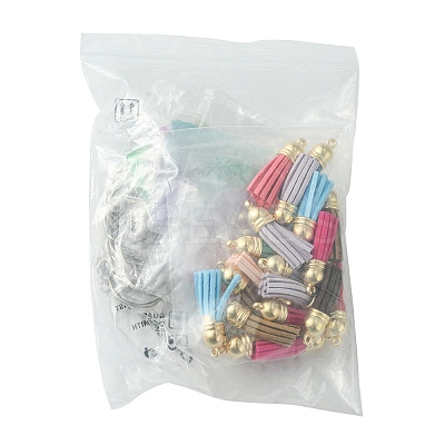 DIY Acrylic Disc Tassel Keychain Making Kits DIY-FS0006-01A-1