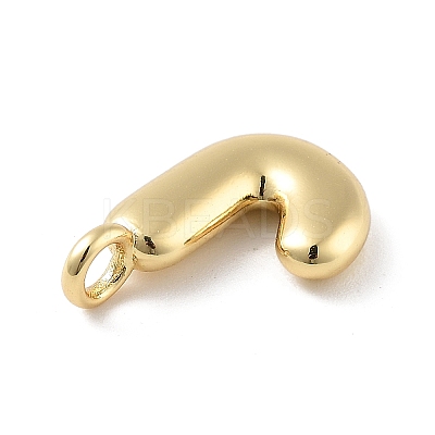 Rack Plating Brass Balloon Letter Pendants KK-C050-01G-J-1
