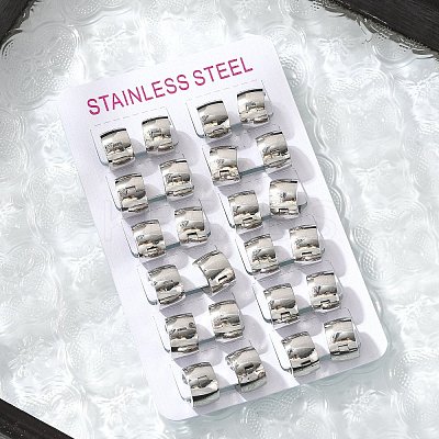 304 Stainless Steel Polishing effect Hoop Earrings EJEW-M001-29B-P-1