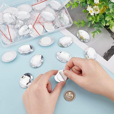 30pcs Self-Adhesive Acrylic Rhinestone Stickers FIND-FG0001-94B-1