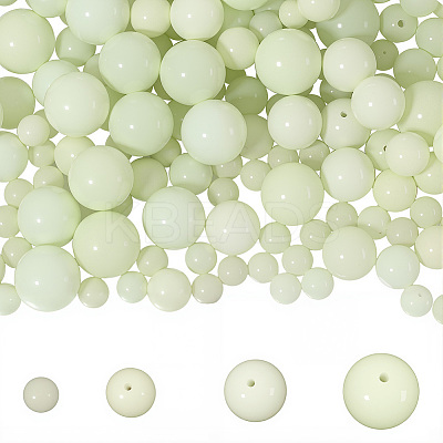 100Pcs 4 Styles Luminous Round Glass Beads GGLA-SC0001-20A-1