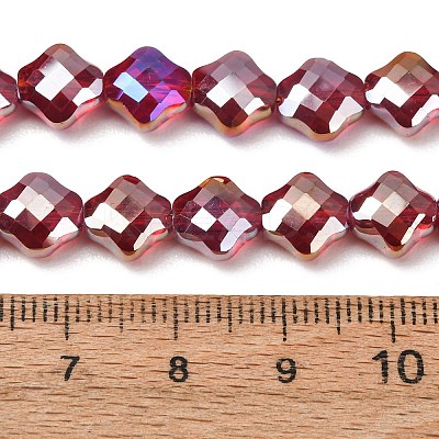 Electroplate Transparent Glass Beads Strands GL-CBA7A17-02A-02-1