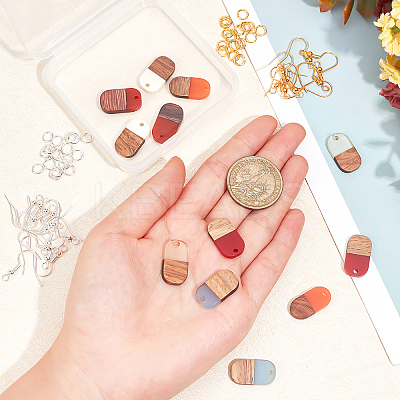DIY Walnut Wooden Dangle Earring Making Kits DIY-OC0006-79-1
