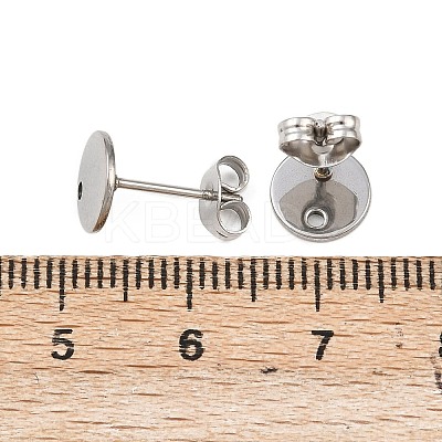Non-Tarnish 304 Stainless Steel Stud Earring Findings STAS-R063-35-1