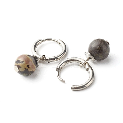 Natural Plum Blossom Jasper Beads Earrings for Girl Women Gift EJEW-JE04607-01-1
