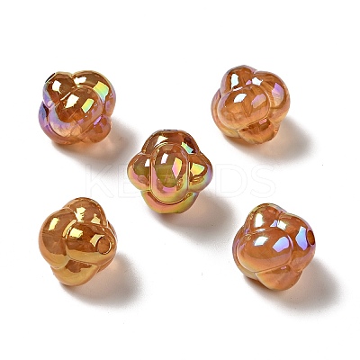 UV Plating Rainbow Iridescent Acrylic Beads PACR-M002-02C-1