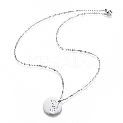 Non-Tarnish 304 Stainless Steel Pendant Necklaces NJEW-Z006-01P-1