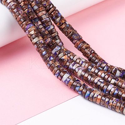 Assembled Synthetic Bronzite and Imperial Jasper Beads Strands G-I318-03B-1