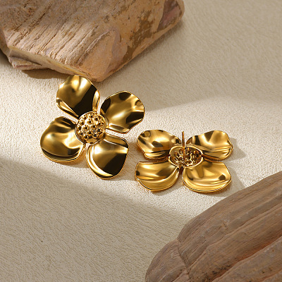 304 Stainless Steel Stud Earrings for Women EJEW-Z092-03G-03-1