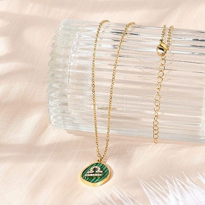 304 Stainless Steel Micro Pave Cubic Zirconia constellation Pendant Necklaces NJEW-R021-01G-07-1