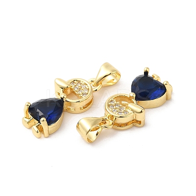 Real 16K Gold Plated Brass Micro Pave Cubic Zirconia Pendants ZIRC-L103-050G-1