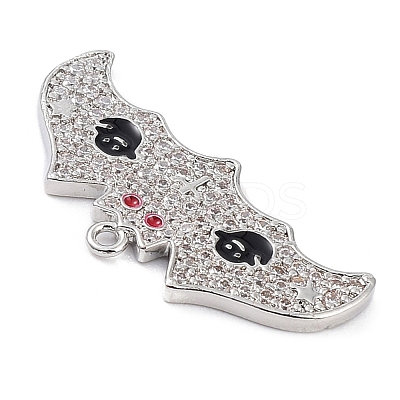 Rack Plating Brass Cubic Zirconia Pendants KK-D031-09P-02-1