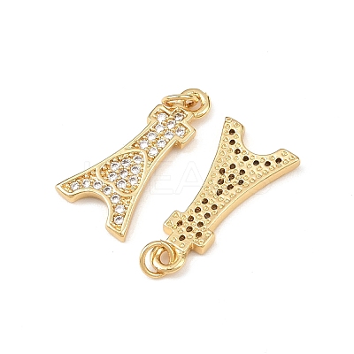 Brass Micro Pave Cubic Zirconia Pendants KK-F919-16G-1