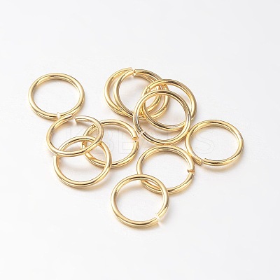 Eco-Friendly PVD Vacuum Plating & Long-Lasting Plated Brass Open Jump Rings X-KK-E663-8mm-G-1