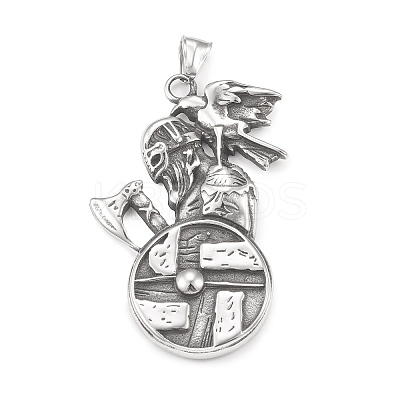304 Stainless Steel Big Pendants STAS-G303-08AS-1