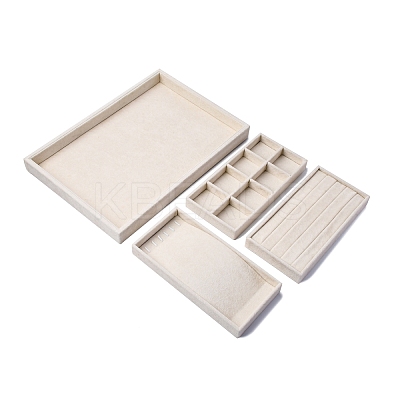 Removable Velvet Jewelry Organizer Display Trays for Earrings Necklaces Rings CON-R030-04D-1