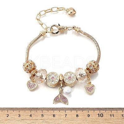 Alloy European Beads Charm Bracelets BJEW-F495-10G-1