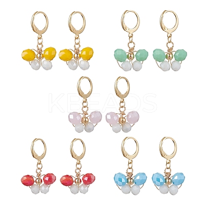7 Pairs 7 Colors Alloy Dangle Leverback Earrings EJEW-JE05716-1