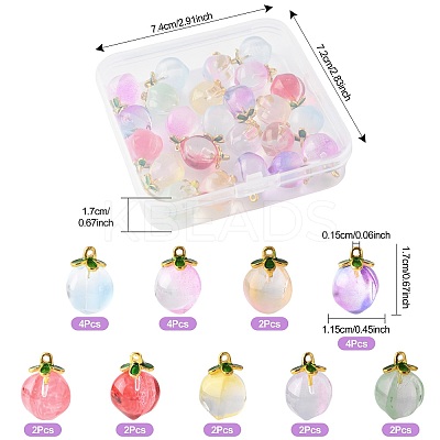 24Pcs 9 Colors Glass Pendants GLAA-FS0002-43-1