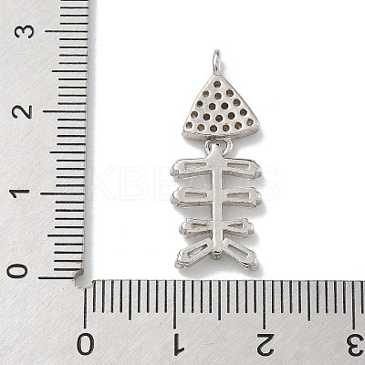 Rack Plating Brass Micro Pave Clear Cubic Zirconia Pendants KK-G515-23P-1