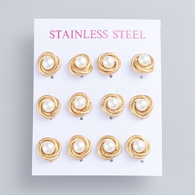304 Stainless Steel Stud Earrings EJEW-F246-02G-1
