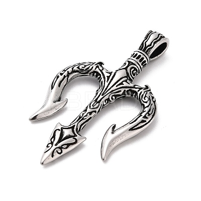 304 Stainless Steel Big Pendants STAS-Z095-05AS-1