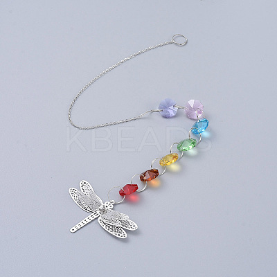 Chandelier Suncatchers Prisms Octogon Glass Chakra Hanging Pendant LS-AJEW-G025-C01-1