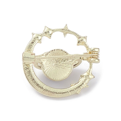 Rhinestone Planet with Star Brooch Pin LS-JEWB-M027-01LG-02-1