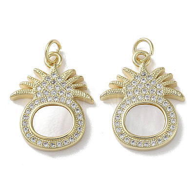 Brass Micro Pave Cubic Zirconia Pendants KK-G485-30B-G-1