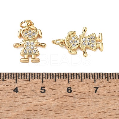 Brass Micro Pave Clear Cubic Zirconia Pendants CU-CBA9AFC-01G-15-1