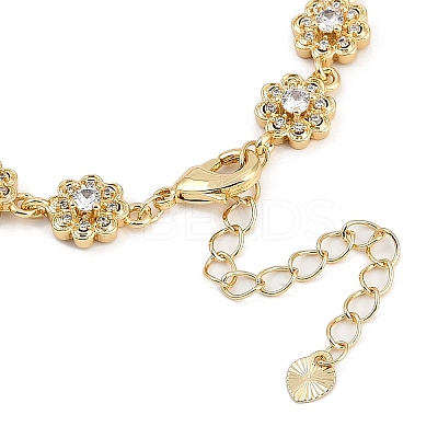 Brass Micro Pave Cubic Zirconia Link Bracelets for Women BJEW-U013-01G-07-1
