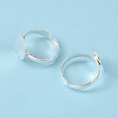 Brass Pad Ring Bases KK-EC022-12mm-S-RS-1
