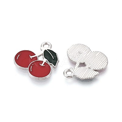 Fruit Alloy Enamel Charms PALLOY-S058-01P-10-1
