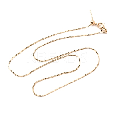 1mm Rack Plating Brass Box Chain Adjustable Slider Necklaces for Women Men MAK-L044-56LG-1