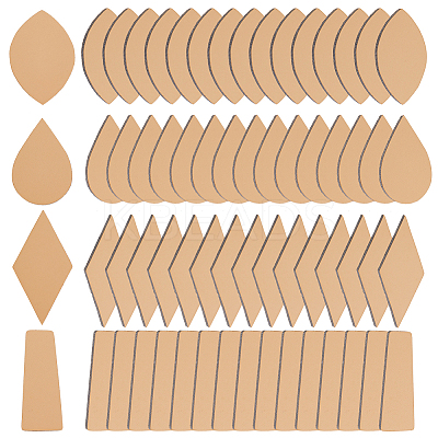 64Pcs 4 Styles Imitation Leather Label Tags AJEW-OC0004-02-1