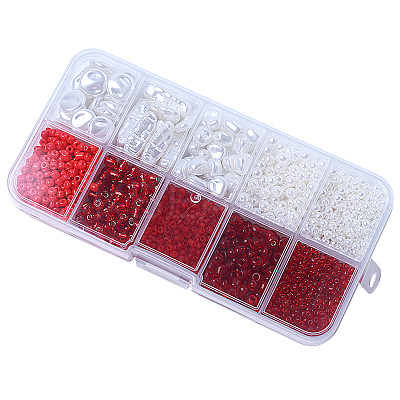 DIY 10 Style ABS & Acrylic Beads Jewelry Making Finding Kit DIY-N0012-05G-1