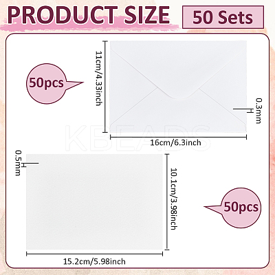 50Pcs Wood Pulp Cotton Blank Greeting Cards DIY-WH0816-027C-1