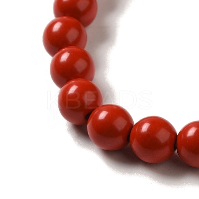 6mm Round Cinnabar Mala Stretch Bracelets BJEW-B080-28A-04-1